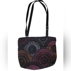 Danny K of Beverly Hills multicolored crossbody textile woven bag